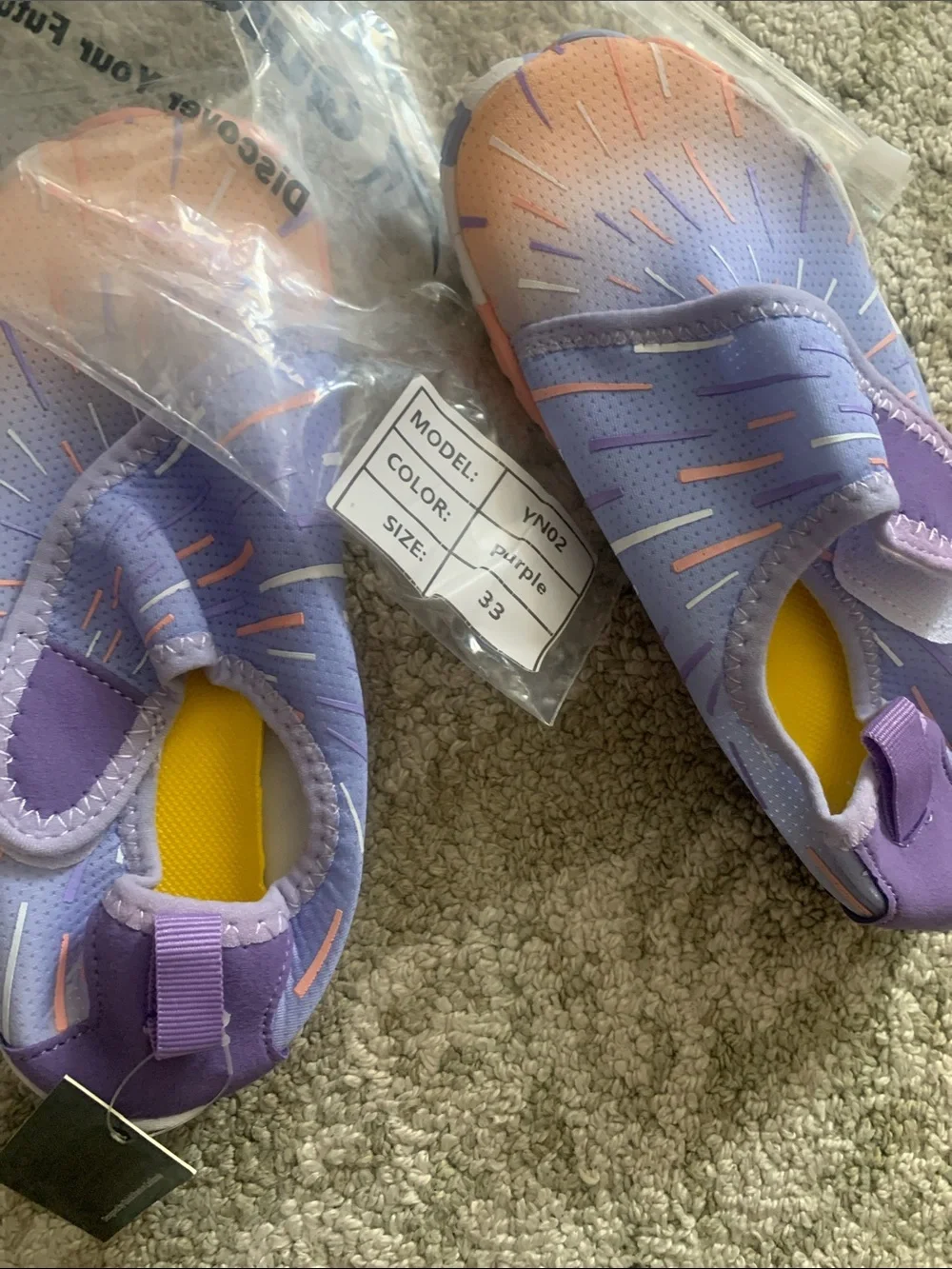 QuickShark Kids' Purple & Pink Water Shoes with Adjustable Strap